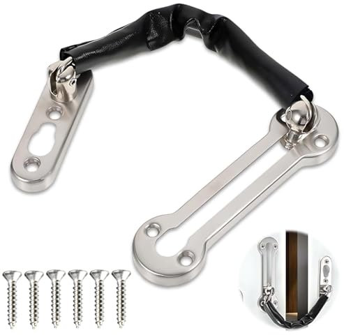 Türgriffkette mit Kratzschutz,Türkette aus Edelstahl Tür Sicherheitskette Edelstahl Türsicherheitskette,Edelstahl Türkettenschloss Türsicherung Kettenschloss,für Hotel Familie Innentüren Türen Fenster