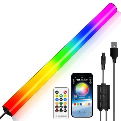 Bonlux Barra luminosa RGB sotto il monitor, striscia di luci LED RGB da gioco per retroilluminazione TV, configurazione per videogiochi, decorazione da scrivania per computer, telecomando tramite app