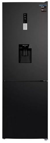 INFINITON Frigorifico Combi FGC-A185ND, 315 Litros, 185 cm de Altura, Ancho de 60 cm, Inverter, Dispensador de Agua con 2L de Capacidad, D, Dark Inox