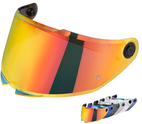 Helmvisier für MT-V-28B/THUNDER 4 SV/Stinger 2,Motorradhelm Visier,Motorrad Windschutz Helm Objektiv Visier Vollgesichts.UV Schutz Helmvisier (Rot)