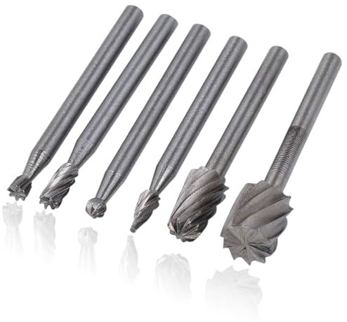 KIXZSAZ Lot de 6 meuleuses à fraises rotatives bricolage gravure travail du bois tête de meulage polissage outils de moulage remplacement pour Dremel
