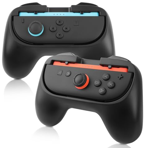 GEEKERA Controller Griffe Kompatibel mit Nintendo Switch 2 Joy-Cons, Griff Grip Holder, Komfortabler Halter für Switch Zubehör, 2er Pack, Schwarz
