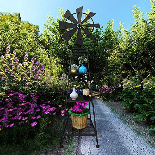 sdneNest Soporte de metal para plantas con 4 niveles, soporte para macetas de flores, soporte para macetas de flores, estante para flores para interiores y exteriores, para ración del hogar, color
