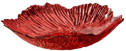 Baoblaze Decorative Fruit Bowl,Plate Container Salad Pasta Serving Tray Petal Shape Vegetable Holder for Entry Table Room, Red