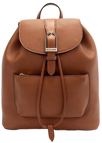 Fiorelli Women's Etta Buckle Backpack, Tan | Stylish Drawstring Closure Rucksack with Statement Buckle Detail, Faux Leather
