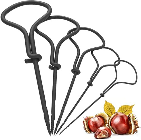 5 Stück Kastanienbohrer Set, 1,5-5 mm Präzisions-Handbohrer für Kastanienbasteln, Robustes Holzbohrer-Set mit Ergonomischem Griff, Ideal für Kastanienmännchen und Naturbastelprojekte