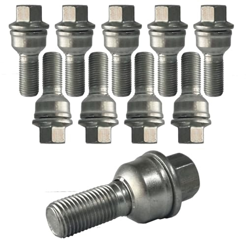 TRACER 10x Radschrauben M14x1.5 Kugelbund 2-teilig R14 30mm | Schlüsselweite 17mm kompatibel mit VW ID. Buzz EB Touareg 3 4motion CR