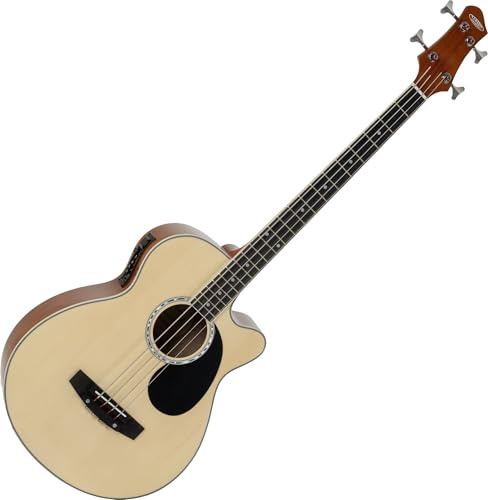 Classic Cantabile AB4-20CE-NT Akustik Bass Natural, Allgemein, Gewicht: 2 | Modell: AB4-20CE-NT, 3 kg, Anzahl Saiten: 4, Orientierung: Rechtshänder, Korpus, Korpusform: Grand Concert mit Cutaway, 5 cm