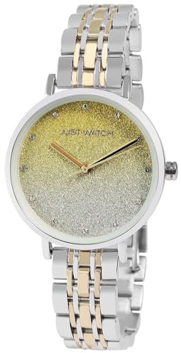 Just Watch Damen Armbanduhr Analog in Bicolor, Gesamtlänge 23.5 cm, Edelstahlarmband – 3 ATM