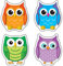 Colorful Owls Shape Stickers