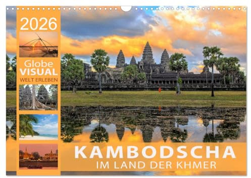KAMBODSCHA - Im Land der Khmer (Wandkalender 2026 DIN A3 quer), CALVENDO Monatskalender: Tempel, Himmelsnymphen und Gottkönige (CALVENDO Orte)