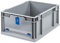 aidB Eurobox NextGen Insight Cover blau, 400x300x170 mm, Cover niedrig, robuste Regalbox mit Entnahmeöffnung, stapelbare Kunststoffkiste, ideal für die Industrie, 1St