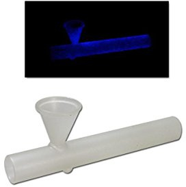 smokerSFinest KAWUMM Glas-Pfeife Glow in Dark Glaspfeife Blau fluoreszierend 150 MM #SF