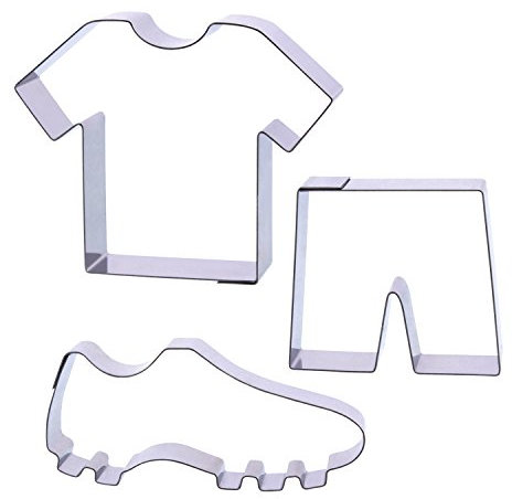 Der-Ideen-Shop 1 Keksausstecher Set Fußball | Trikot | Shorts | Fußballschuhe