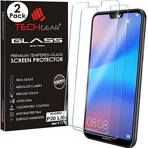 TECHGEAR [2 Stück] Schutzfolie kompatibel mit P20 Lite - Glas Schutzfolie Anti-Kratzer Schutzabdeckung