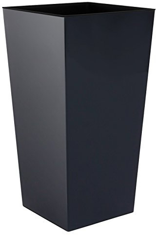 Prosper Plast Pot de Fleurs en Plastique Noir Mat, 12,6 x 12,6 x 20 cm (L x l x H), 2 L de capacité, Convient pour Une Utilisation en intérieur et en extérieur