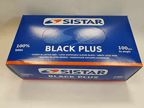 SISTAR Black Plus Latexhandschuhe schwarz PZ. 100 TG. XL