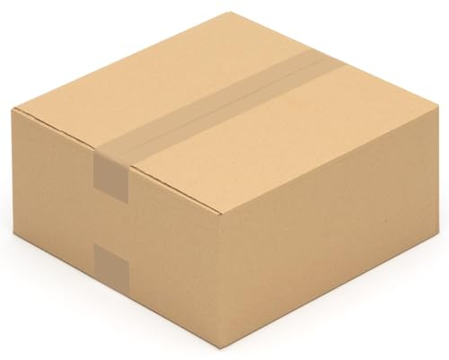 KK Verpackungen Versandkartons 300 x 300 x 150 mm Braun 1-wellig (Innenmaß 294 x 293 x 139 mm) | 10 Stück, Faltkartons Kartons für Versand als DHL Päckchen M DPD Hermes GLS Paketklasse S (KK45)