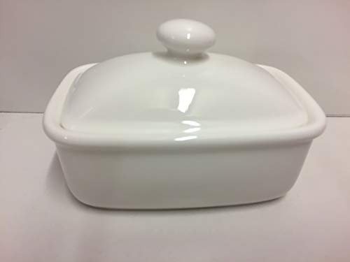 White Bone China Butter Dish Sold by Just China