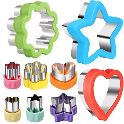 laxizar 9 pcs Cookie Cutters Fruit Cutter Mini Vegetable Cookie Stamps Mold