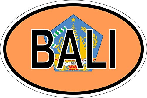 Akachafactory Autocollant Sticker Ovale Oval Drapeau Code Pays Bali indonesie