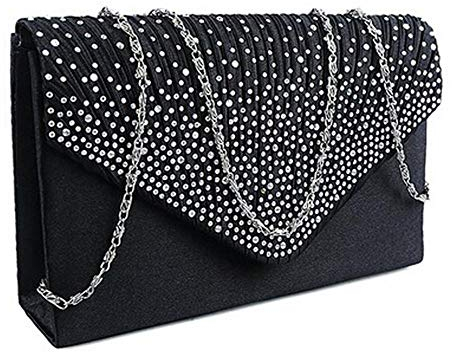 Umhängetasche Damen Clutch Damen Großer Abend Satin Braut Damen Clutch Bag Party Prom Umschlag Schulter Umhängetaschen Bolsa Feminina Schwarz