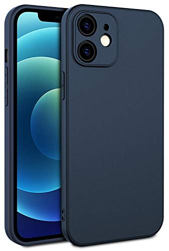 EasyAcc Slim Case Compatible with iPhone 12 6.1, Not For 12 Pro Thin Matte TPU Phone Case Soft Back Protective Cover, Navy Blue