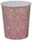 JVL Small Pink Sparkle Waste Paper Bin, 24.5cm x 26.5cm approx, One Size