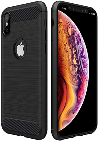 Verco Schutzhülle für Apple iPhone XS Max, robuste weiche Handyhülle für iPhone XS Max Hülle Silikon Case - Schwarz