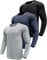 Herren 3er Pack Langarmshirt T-Shirts, UPF 50+ UV Schnelltrocknend Funktionsshirt Laufshirts, Atmungsaktiv Langarm Sportshirt Gym Shirt Outdoor Workout Fitness Oberteil Black/Navy/HGrey-3P03-L