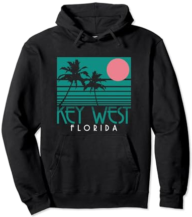 Key West Florida FL Palmen Surf Vintage Retro Pullover Hoodie
