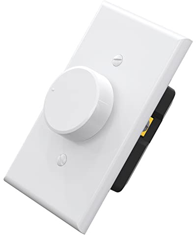 ELEGRP Rotating Dimmer Switch for Dimmable LED, CFL and Incandescent Light Lamp Bulbs, Single Pole or 3-Way Rotary Dimmer Switch, Wall Plate Included, UL Listed (1 Pack, Glossy Whack)
