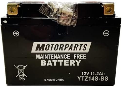 BATTERIA MOTORPARTS MINARELLI YTZ14S-BS 12V 11,2 AH COMPATIBILE CON YAMAH COMPATIBILE CONA FZ1 FAZER ABS 1000 2007 > 2012 SPECIFICA MOTO SCOOTER COMPLETA SENZA MANUTENZIONE