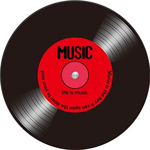Giural Vinyl-Schallplatten-Teppiche,Schallplatten-Album,runder Teppich,Musikteppich,Bodenmatte,Rutschfester Teppich für Eingangsbereich,Wohnzimmer,Esszimmer,Schlafzimmer,4,39.5inch