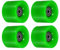 PATIKIL 4 Stück 60mm Longboard Rollen mit Lager ABEC-9 Skateboard Rad Straße Rollen für Skateboards Cruiser Räder Ersatz 80A Grün Schwarz