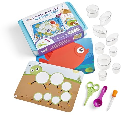Learning Resources Bandeja sensorial para diseñar Tus Propios Juegos, Juego con Piezas Sueltas, Juguetes para desarrollar motricidad Fina para niños de 3 años, bandejas sensoriales con Tapa