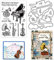ORIGACH Musikinstrumente Transparenter Stempel und Matrizen für die Kartenherstellung Musikpartitur Matrizen und Stempel Set für DIY Scrapbooking Album
