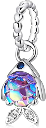 NINGAN Glänzender Traumfisch Sterling Silber Anhänger Tierischer Charme Geeignet für Damen Armband Halskette