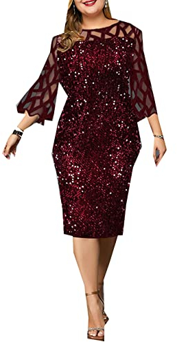 LAZIRO Women's Spring Personalisierte Pailletten Design Ruffle Sleeve Rundhalsausschnitt Mid-Waist Women's One Step Kleid Kleid