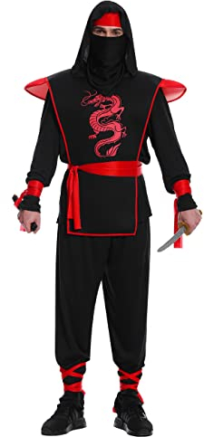 SEA HARE Erwachsene Black Ninja Kostüm für Männer