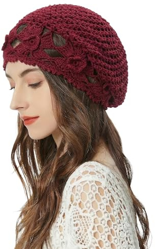 ZLYC Damen Sommer Strickmützen Handgemacht Häkelmütze Slouch Beanie Mütze | Baumwolle Atmungsaktives