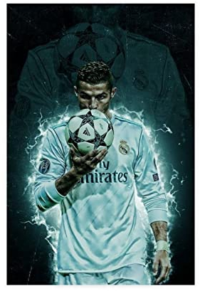 ZAPORA Cristiano Ronaldo Poster auf Leinwand, Wandkunst, Dekordruck, Gemälde für Wohnzimmer, Schlafzimmer, Dekoration, ungerahmt, 30 x 45 cm