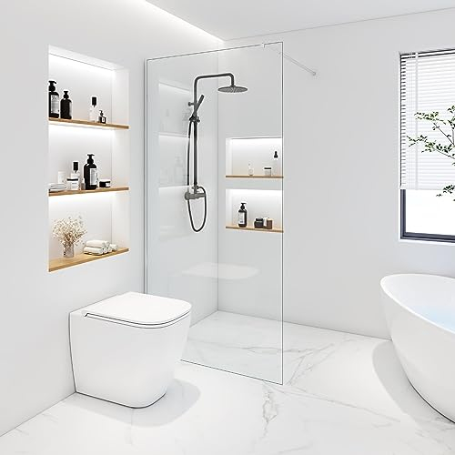 Home Deluxe - Duschabtrennung - BAKI - Breite: 100 cm, Klarglas, Aluminiumrahmen - 10 mm ESG - Sicherheitsglas I Walk in Dusche, Duschwand, Duschtür