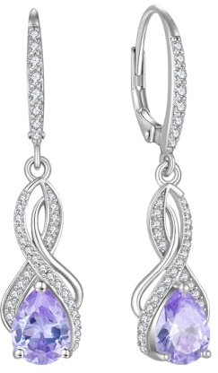 YL Unendlichkeit Ohrringe 925 Sterling Silber Knoten Ohrringe Juni Geburtsstein Alexandrite Schmuck Geschenke für Damen Mutter Freundin