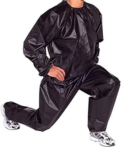 Survêtement De Sauna |Sauna Costume Survêtement Amincissant |Fitness Sports Shirt Pantalon D'entraînement For Cardio Haltérophilie Courir Jogging L-4XL Pantalon de Sudation ( Color : Black , Size : L