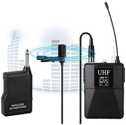 Microphone Lavalier sans Fil, Système de Microphone sans Fil UHF à Réduction de Bruit, Micro Ergonomique à Clipser pour la Performance sur Scène, la Formation Pédagogique KTV