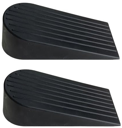 2 Stück Türkeil Gummi, Extra Groß Keil Türstopper für den Boden, Rutschfest Door Stopper für Heim Büros Krankenhäuser, Schwarz