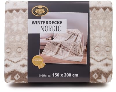 Gözze Decke Nordic Taupe (BL 150x200 cm) BL 150x200 cm braun Wohndecke Kuscheldecke Sofadecke Couchdecke Plate