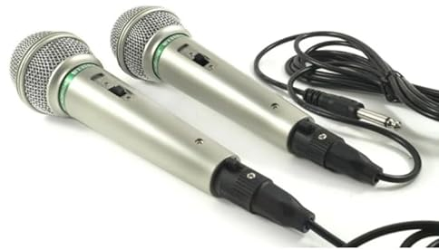 SQUADO - Coppia di Microfoni Professionali, Unidirezionale, Cablato, per Karaoke, Presentazioni, Riunioni
