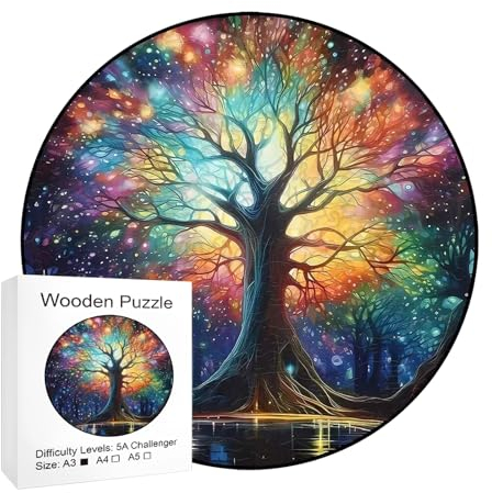 Doafoce Holzpuzzle Erwachsene 176 Teile Baum des Lebens Wooden Puzzle mit Geschenkbox 3D Einzigartiges Holz Puzzle Erwachsen für Teenager und Erwachsene Puzzlespiel (28 × 28cm)